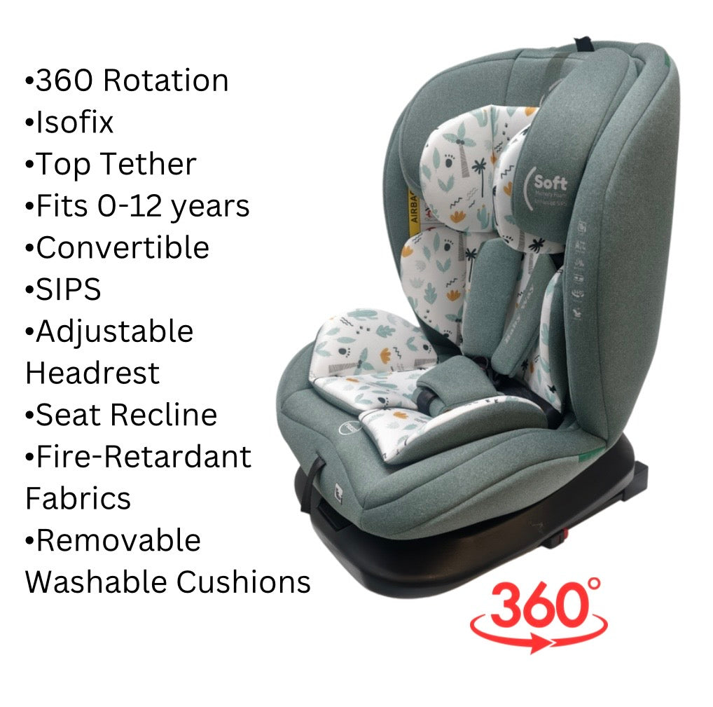 All-Rider Eden i-Size 360 Rotating and Convertible Car Seat with ISOFI ...