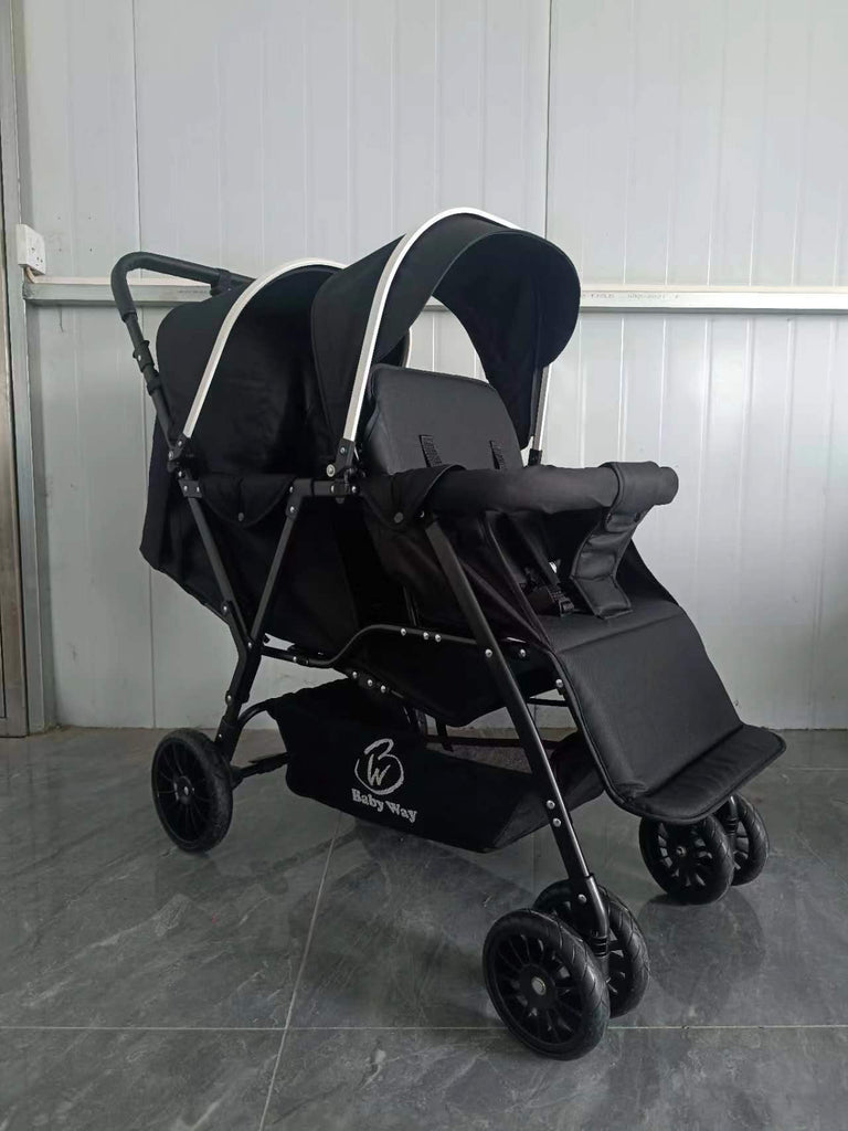 Tandem Double Stroller with Rain Cover