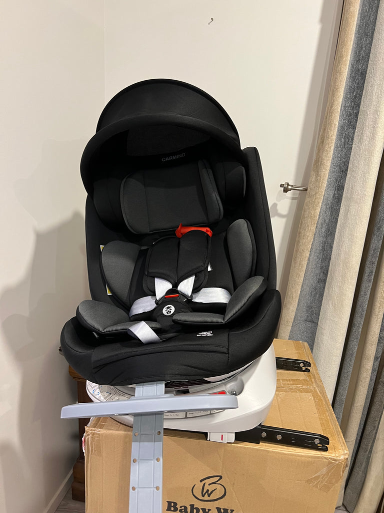 360 Spin Rotating Car Seat with Sun Shade + Footrest and ISOFIX