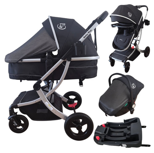 Preorder - Legacy Travel System - Stroller + Bassinet + Capsule with Mattress and Food Tray - BLACK