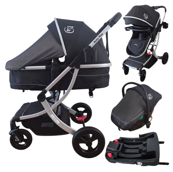 Preorder - Legacy Travel System - Stroller + Bassinet + Capsule with Mattress and Food Tray - BLACK