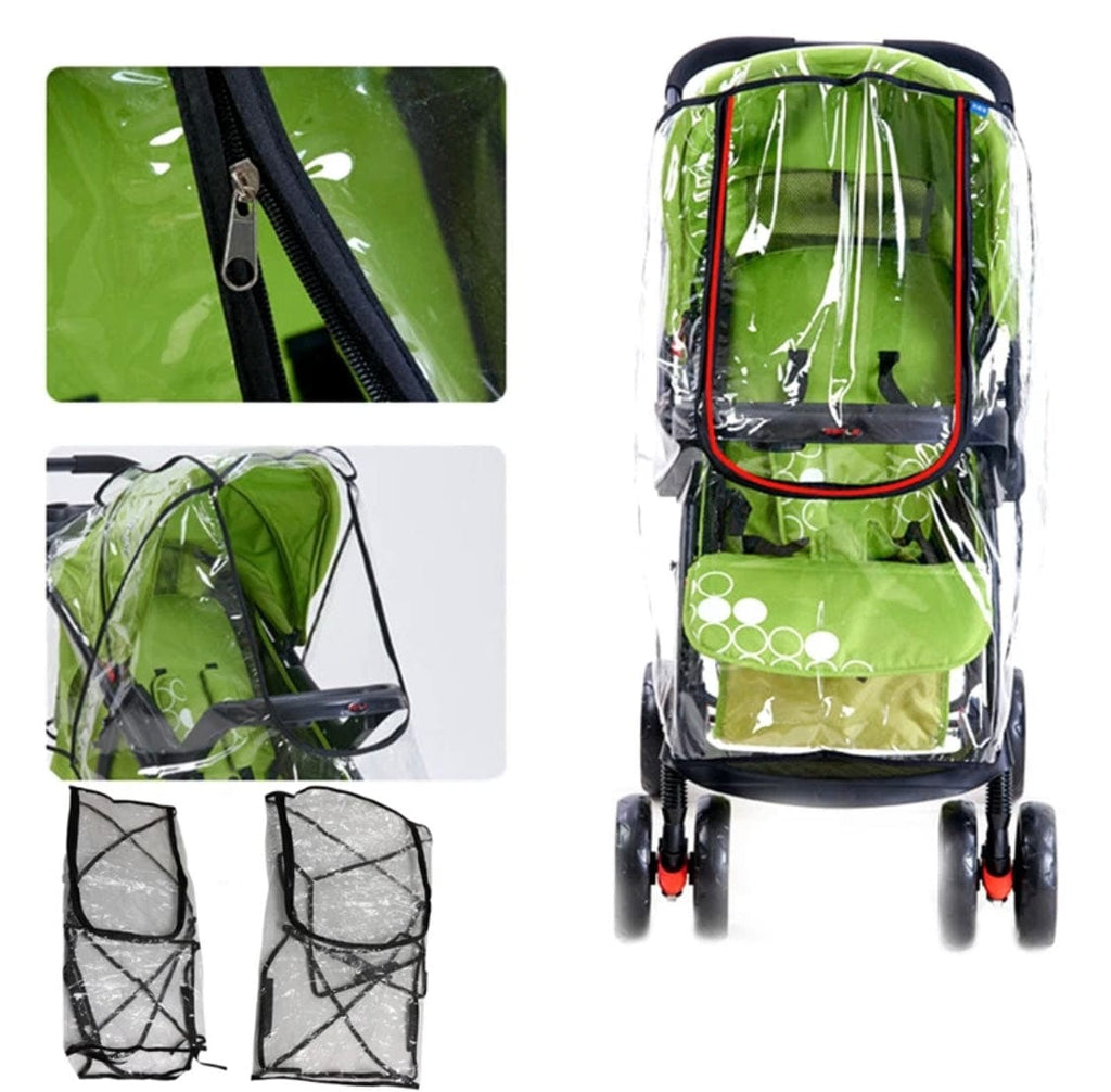 Universal Fit Transparent Stroller Rain Cover with U-Shaped Zipper