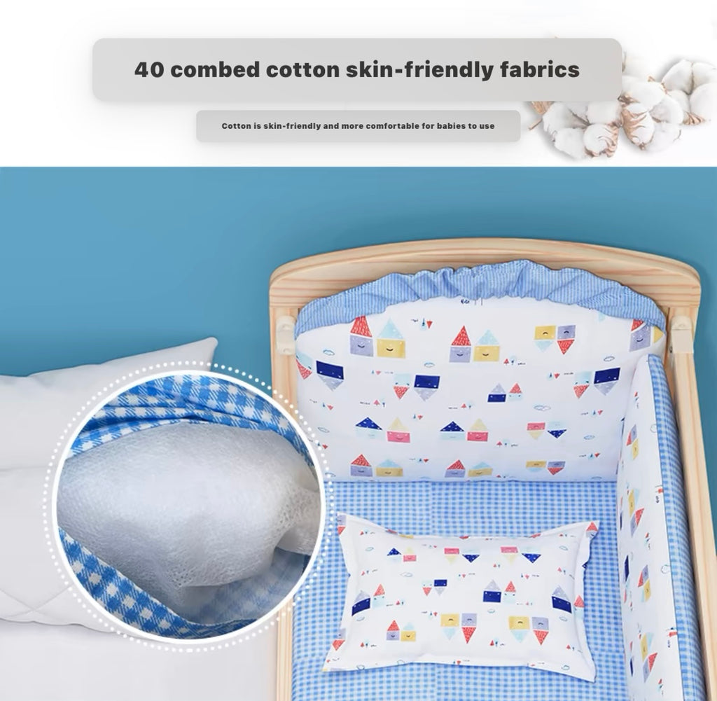 Co-sleeper Wooden Baby Crib Bed + Mattress