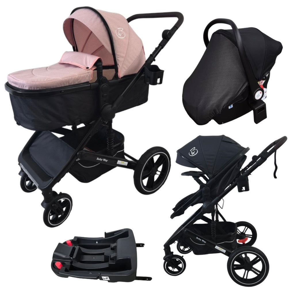 pink and black stroller travel system Preorder - Supra Black