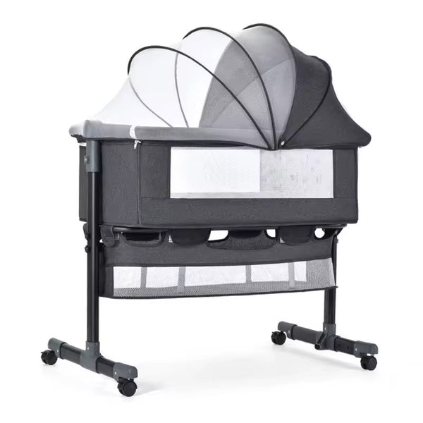 Lucca Baby Bassinet Cradle Co-Sleeper Bed with Canopy and Storage Basket