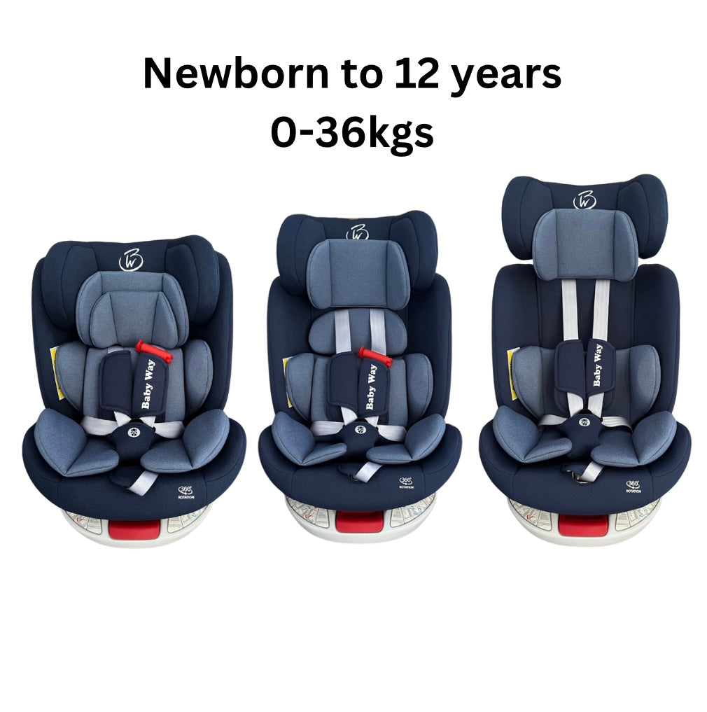 The Slim: 360 Rotation Convertible Car Seat with Double Head & Neck Support