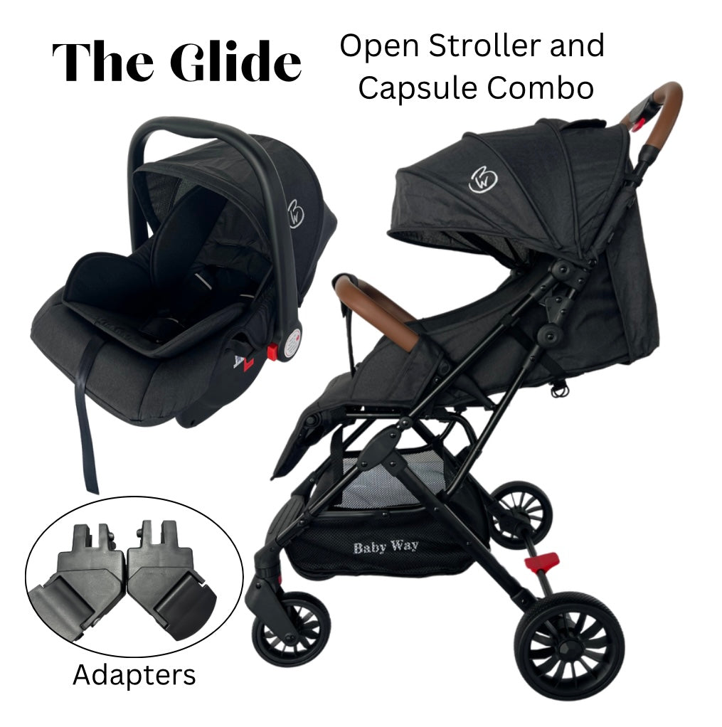The Glide Compact Travel Stroller and Capsule Car Seat Combo