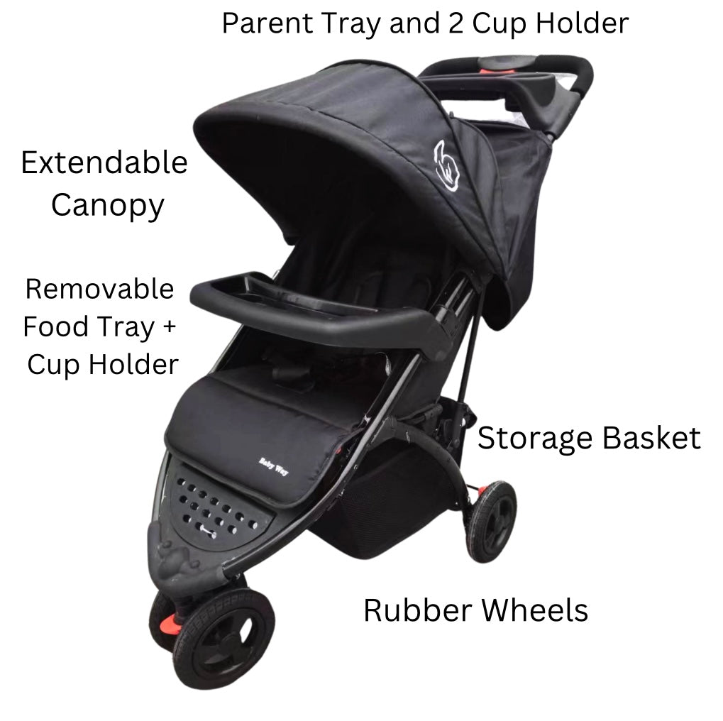 Agile 3-Wheel Compact Stroller Food Tray Parents Tray – Baby