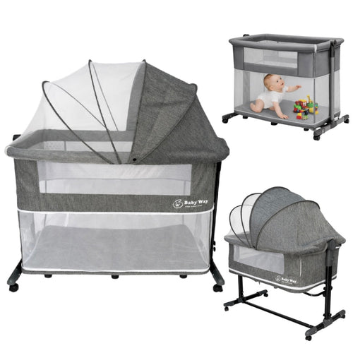 GrowNest 3in1 Cosleeper Bed Bassinet & Playpen with Rocking and Canopy