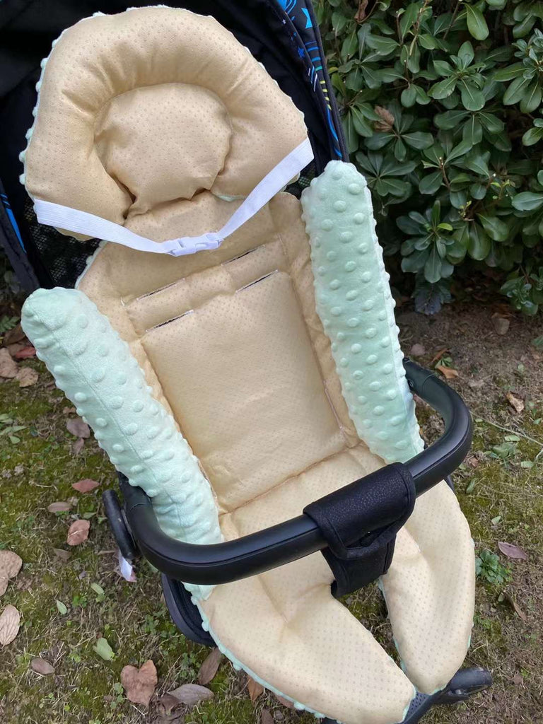 Deluxe Baby Stroller Pad liner with Multi-Zone Support