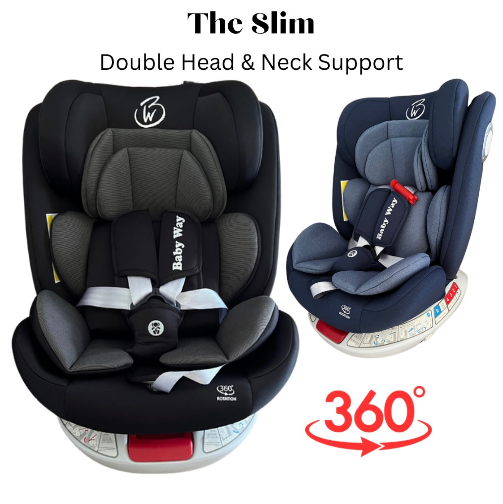 The Slim: 360 Rotation Convertible Car Seat with Double Head Neck Support with ISOFIX and Top Tether