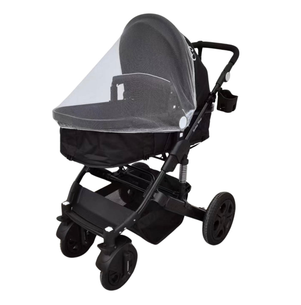 Boss Black - Ultimate 3 in 1 Stroller + Bassinet + Capsule and Base Set with 360 Windshield
