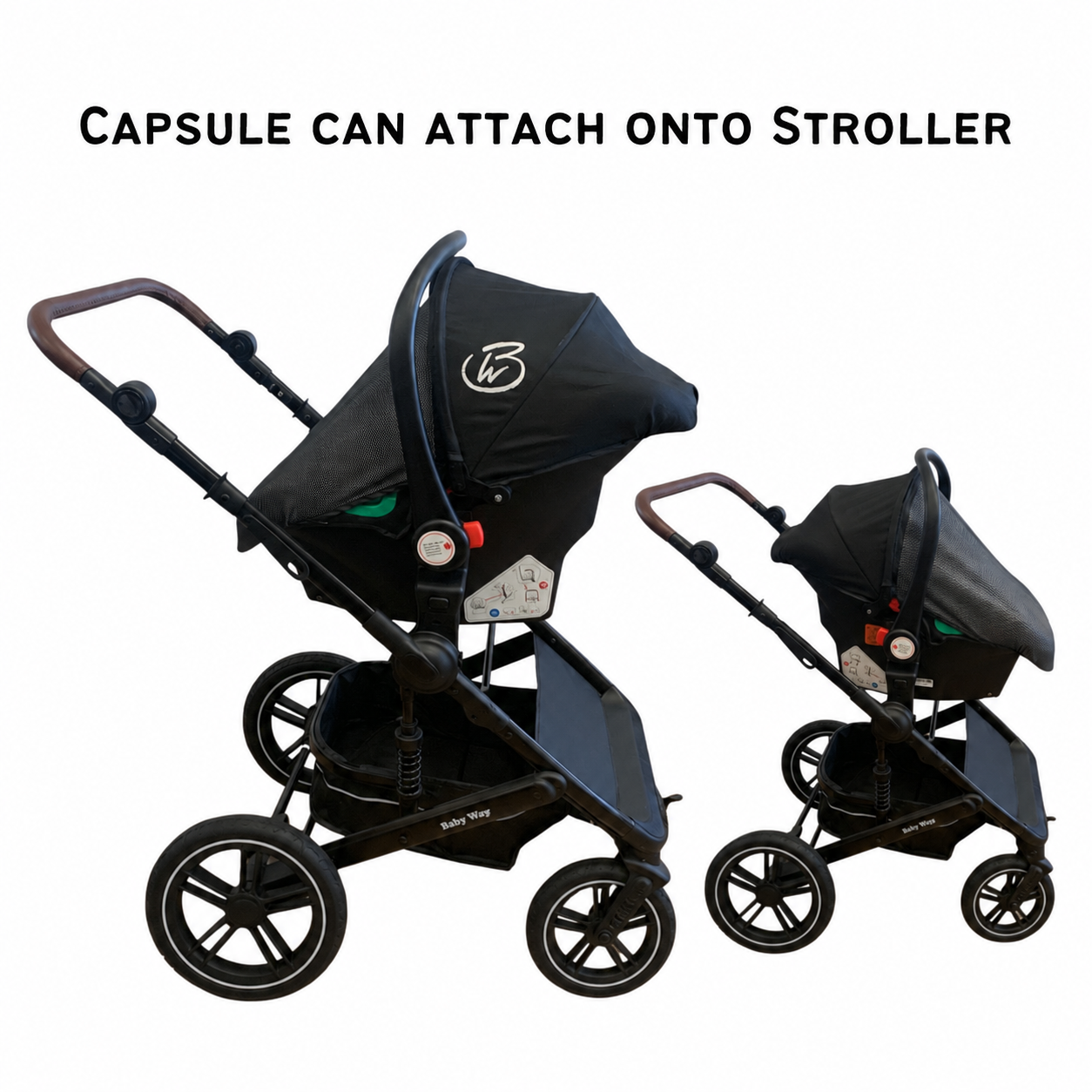 Preorder - Supra Black - 3in1 Stroller Buggy + Bassinet + Capsule